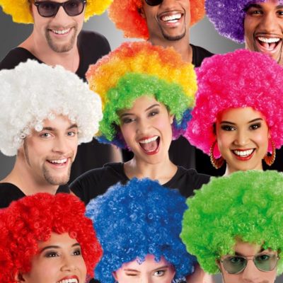beliebte Karneval Perücke: Afroperuecke-clown-bunt